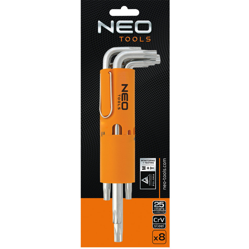 NEO TOOLS Torxkulcs készlet T10-T50 8db, lyukas 25 év garanciával 09-524