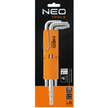 NEO TOOLS Torxkulcs készlet T10-T50 8db, lyukas 25 év garanciával 09-524