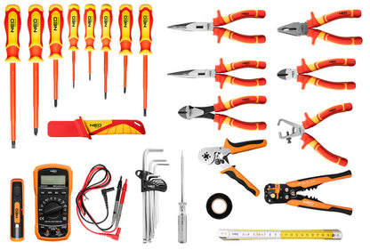 NEO TOOLS Szerszámkészlet villanyszerelőknek,31 részes, hátizsákkal 01-313