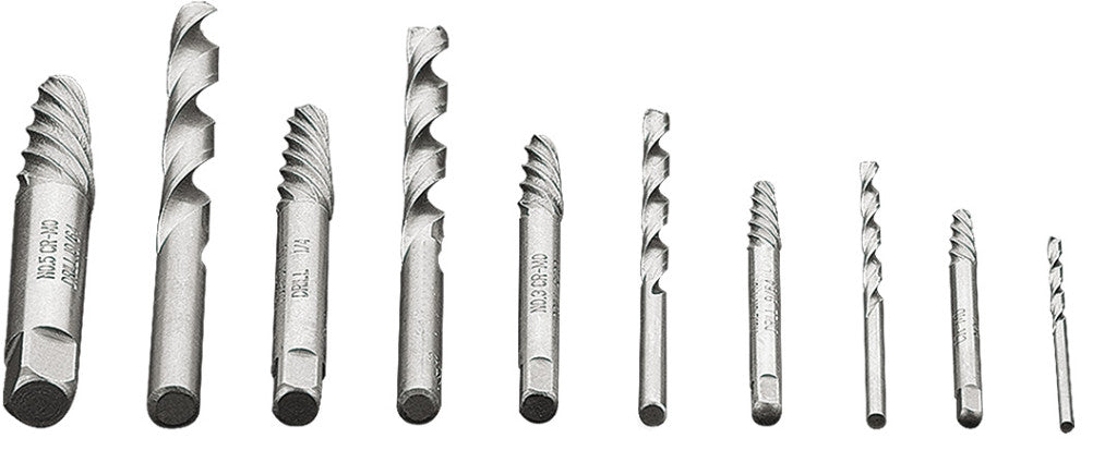 NEO TOOLS Törtcsavar-kihajtó készlet, négyszög vég, vezetőfúrókkal, 10db, 2-14mm (M3-M18) 25 év garanciával 09-609