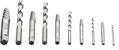 NEO TOOLS Törtcsavar-kihajtó készlet, négyszög vég, vezetőfúrókkal, 10db, 2-14mm (M3-M18) 25 év garanciával 09-609