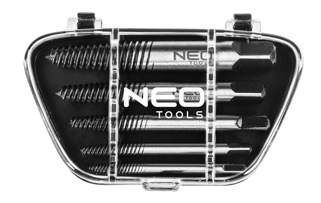 NEO TOOLS Törtcsavar-kihajtó készlet, 5db, négyszög vég, 2-14mm (M3-M18) 25 év garanciával 09-615