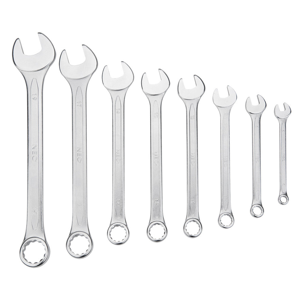 NEO TOOLS Csillag-villáskulcs készlet 6-19mm, 8db 25 év garanciával 09-751