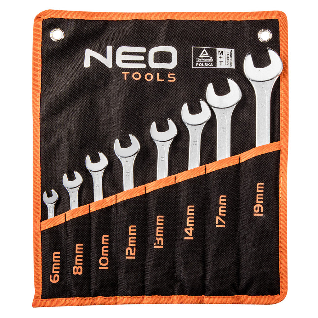 NEO TOOLS Csillag-villáskulcs készlet 6-19mm, 8db 25 év garanciával 09-751