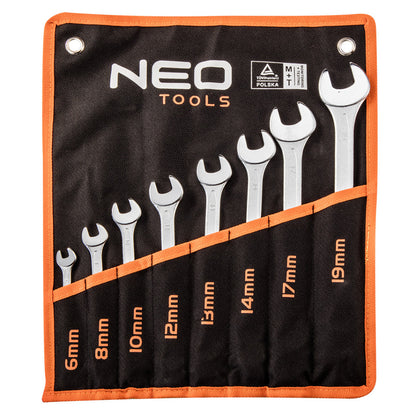 NEO TOOLS Csillag-villáskulcs készlet 6-19mm, 8db 25 év garanciával 09-751