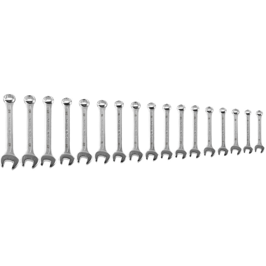 NEO TOOLS Csillag-villáskulcs készlet 8-32mm, 17db 25 év garanciával 09-753