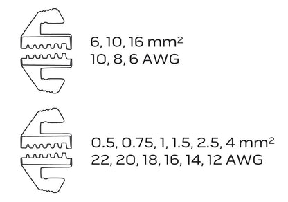 NEO TOOLS Krimpelő-, érvéghüvelyfogó, 0.5-16 mm2 (22-6 AWG) 25 év garanciával 01-506