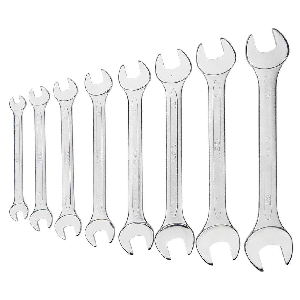 NEO TOOLS VILLÁSKULCS KÉSZLET 8db, 8-22MM, DIN3110 25 év garanciával 09-851