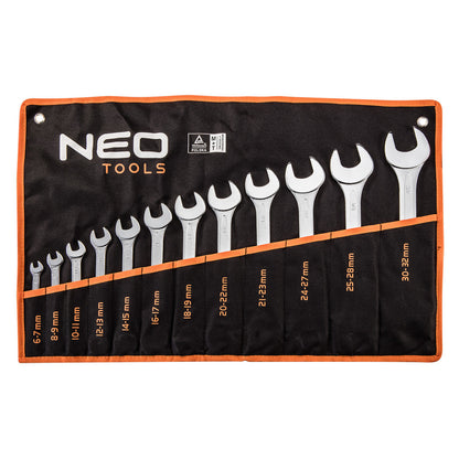 NEO TOOLS VILLÁSKULCS KÉSZLET 6-32MM 12db 25 év garanciával 09-852