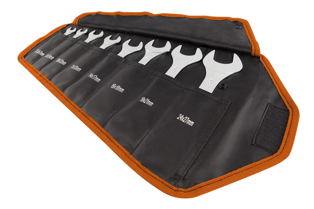 NEO TOOLS Villáskulcs készlet 8db, 5.5 - 27mm, szuper vékony kivitel, összehajtható tokban 25 év garanciával 09-860
