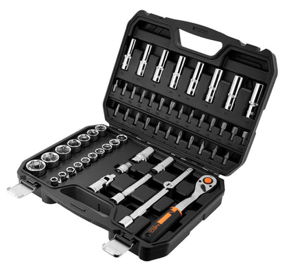 NEO TOOLS Dugókulcskészlet + bitkészlet 1/2", 58db 25 év garanciával 10-042