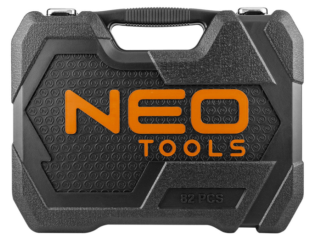 NEO TOOLS Dugókulcskészlet + szerszámkészlet 1/2", 1/4", 82db 25 év garanciával 10-059