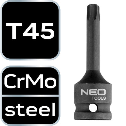 NEO TOOLS Torziós bit ütvecsavarozókhoz 1/2" T45 10-260