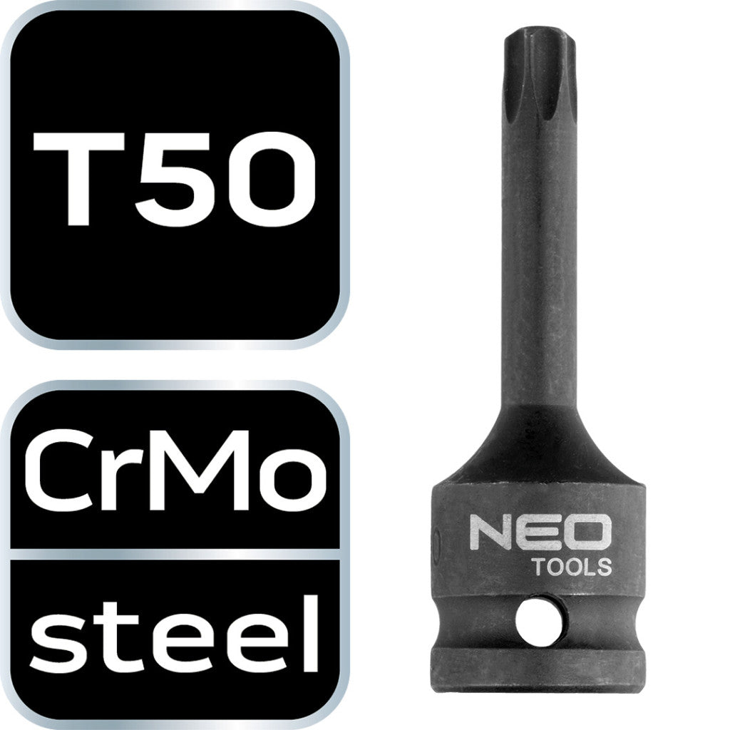 NEO TOOLS Torziós bit ütvecsavarozókhoz 1/2" T50 10-261
