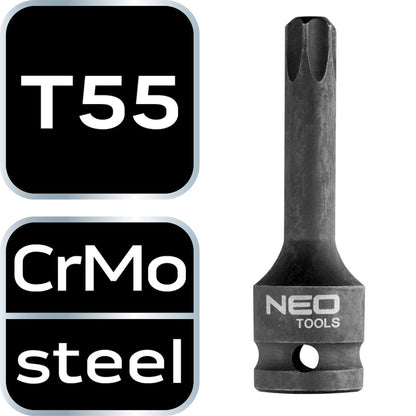 NEO TOOLS Torziós bit ütvecsavarozókhoz 1/2" T55 10-262