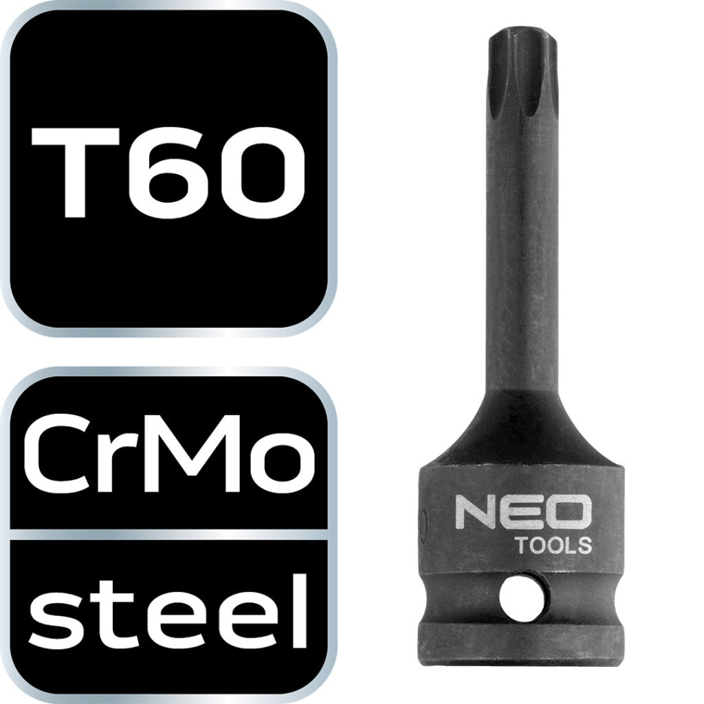 NEO TOOLS Torziós bit ütvecsavarozókhoz 1/2" T60 10-263