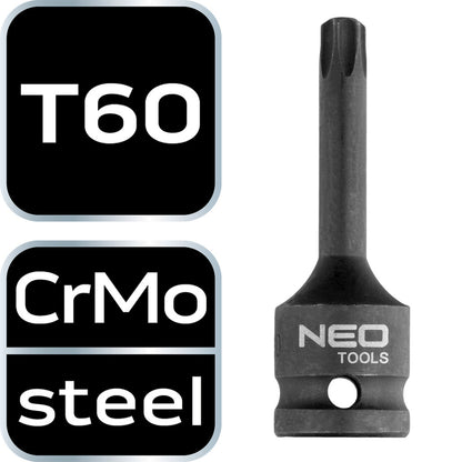 NEO TOOLS Torziós bit ütvecsavarozókhoz 1/2" T60 10-263