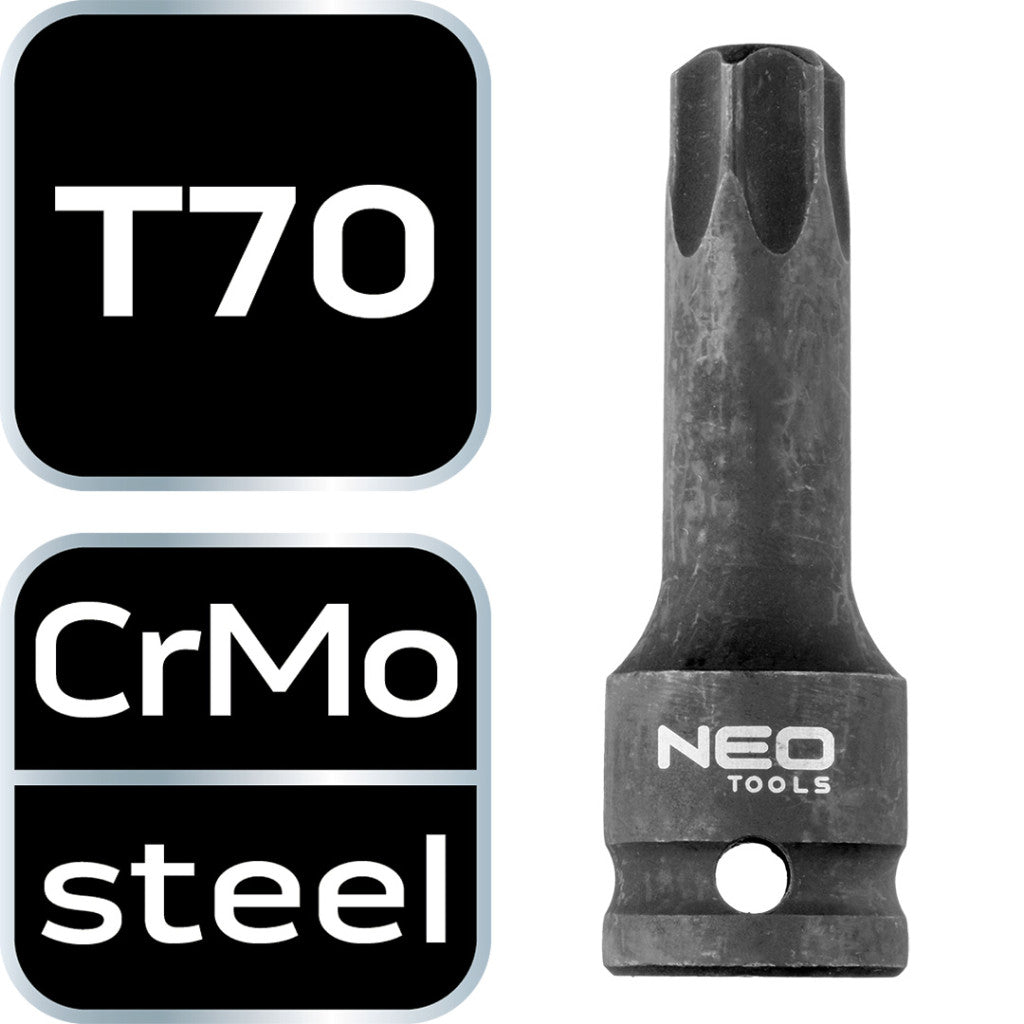 NEO TOOLS Torziós bit ütvecsavarozókhoz 1/2" T70 10-264