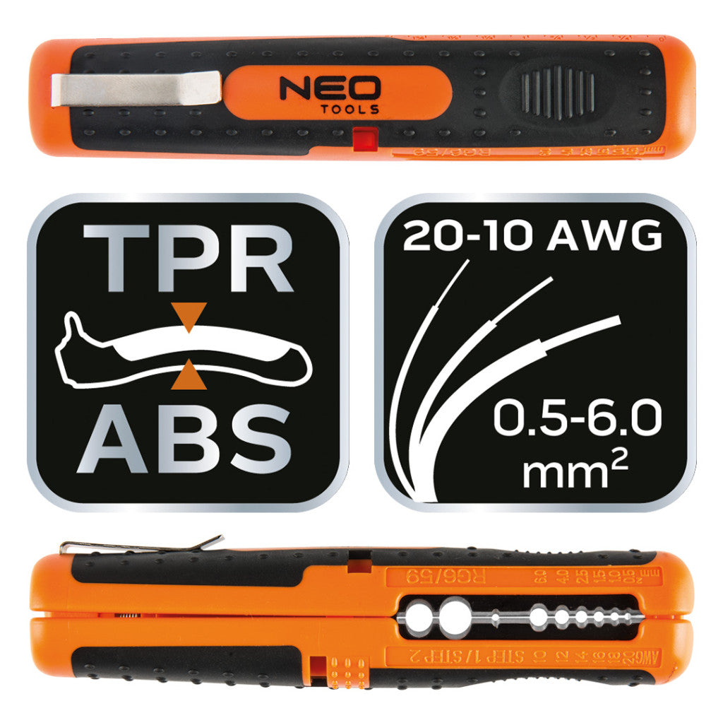 NEO TOOLS Kábelcsupaszító AS TPR 0.5 - 6mm 25 év garanciával 01-524