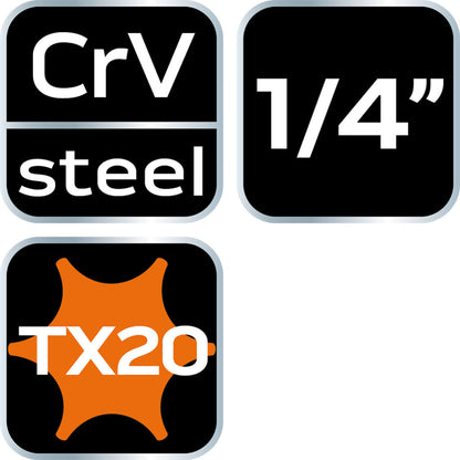 NEO TOOLS Torx dugókulcs 1/4" 87mm TX20 10-342