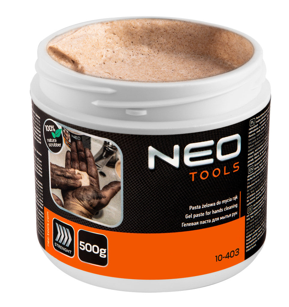 NEO TOOLS Kéztisztító paszta EXTRA erős 500g, ragasztó, gyanta, szilikon, lakk, festék, poliuretán hab, polimer 10-403