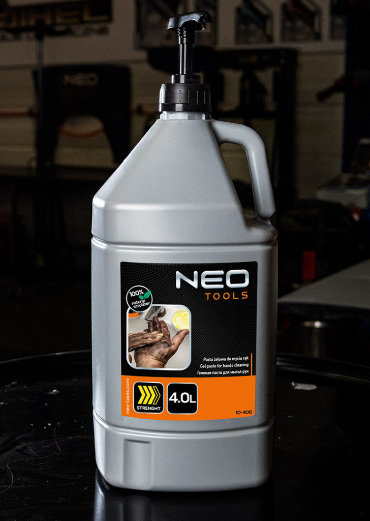 NEO TOOLS Kéztisztító paszta EXTRA erős 4 l, ragasztó, gyanta, szilikon, lakk, festék, poliuretán hab, polimer 10-406