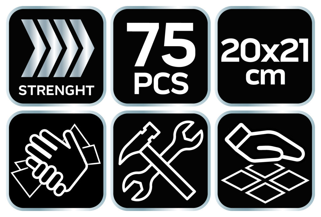 NEO TOOLS Kéz-és felülettisztító csiszolókendő, 75 lap, ragasztó, gyanta, szilikon, lakk, festék, poliuretán hab és polimer 10-408