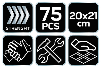 NEO TOOLS Kéz-és felülettisztító csiszolókendő, 75 lap, ragasztó, gyanta, szilikon, lakk, festék, poliuretán hab és polimer 10-408