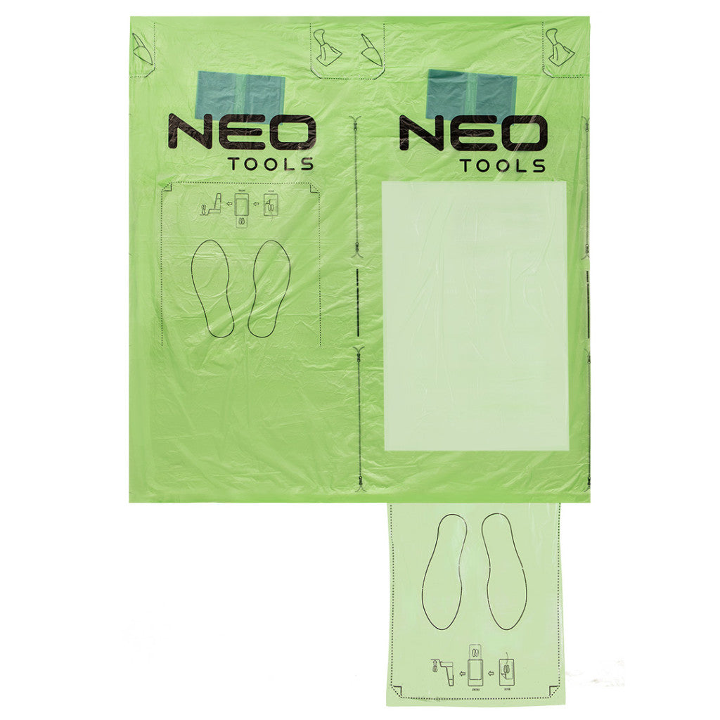 NEO TOOLS Belsőtér védőfólia, huzat, 200db, (5az1-ben, ülés, kormány, sebváltó, szőnyeg, kézifék) 10-485