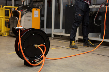 NEO TOOLS Pneumatikus tömlődob, automata, fém, nyitott, nagy igénybevételre 10-701