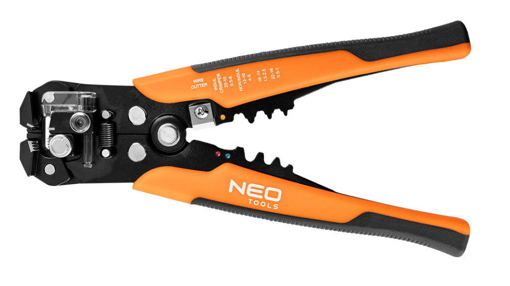 NEO TOOLS Kábelcsupaszító fogó, automata 200mm + csatlakozók 230db 01-542