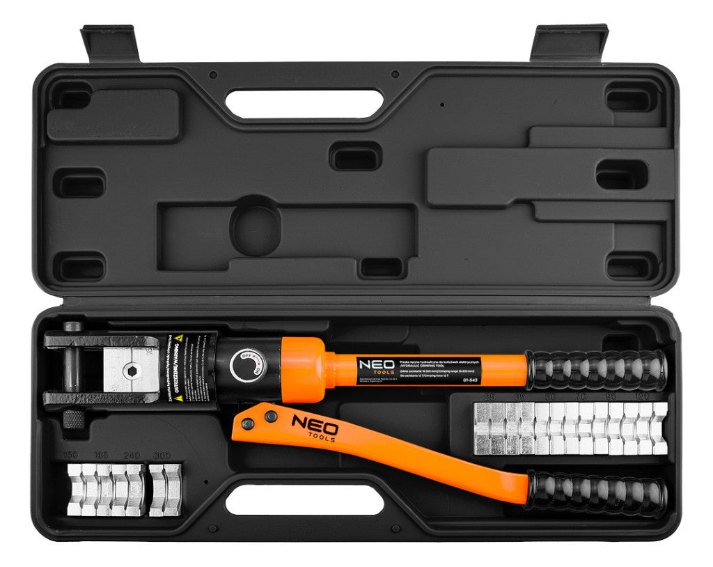 NEO TOOLS Hidraulikus krimpelő-, érvéghüvelyfogó, 16-300mm, 12t 01-543