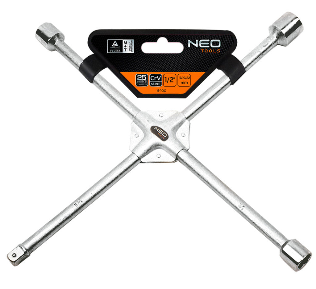 NEO TOOLS Kereszt kerékkulcs 17/19/22/1/2" 25 év garanciával 11-100