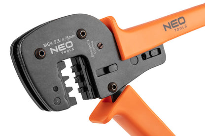 NEO TOOLS Krimpelő-, kábelsarufogó, MC4 napelemes csatlakozókhoz 25 év garanciával 01-555