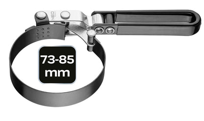 NEO TOOLS Olajszűrő leszedő kulcs acélszalagos 73 - 85mm 11-231