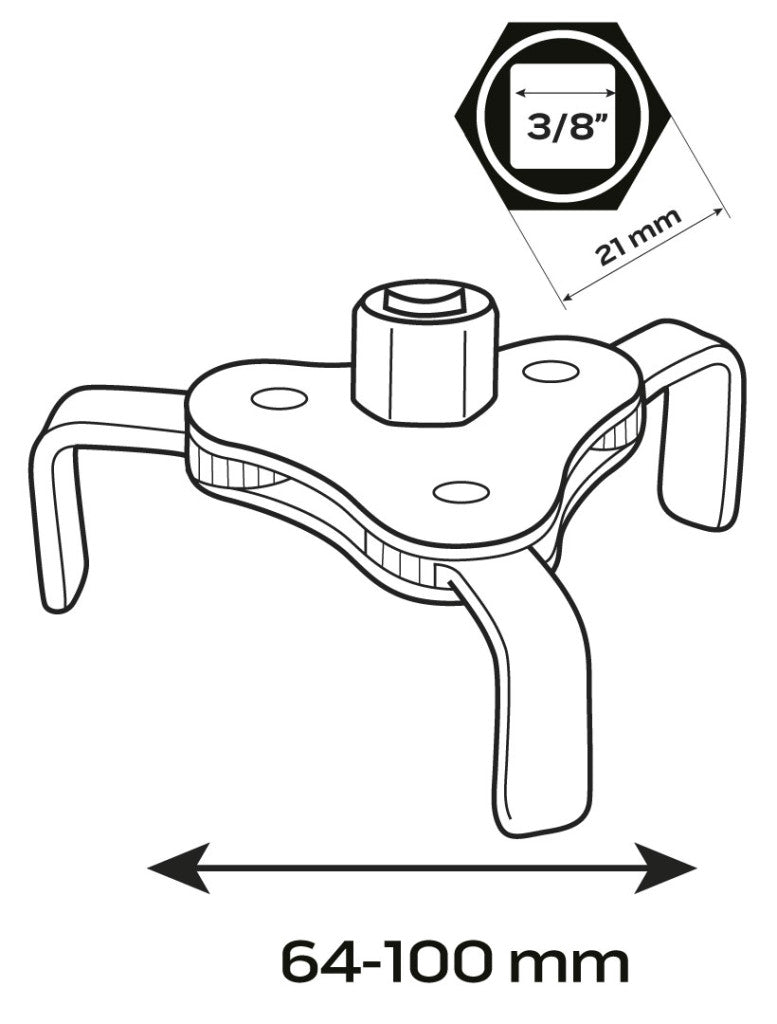 NEO TOOLS Olajszűrő leszedő kulcs (64-100mm) 11-239