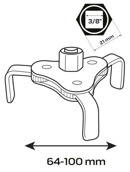 NEO TOOLS Olajszűrő leszedő kulcs (64-100mm) 11-239