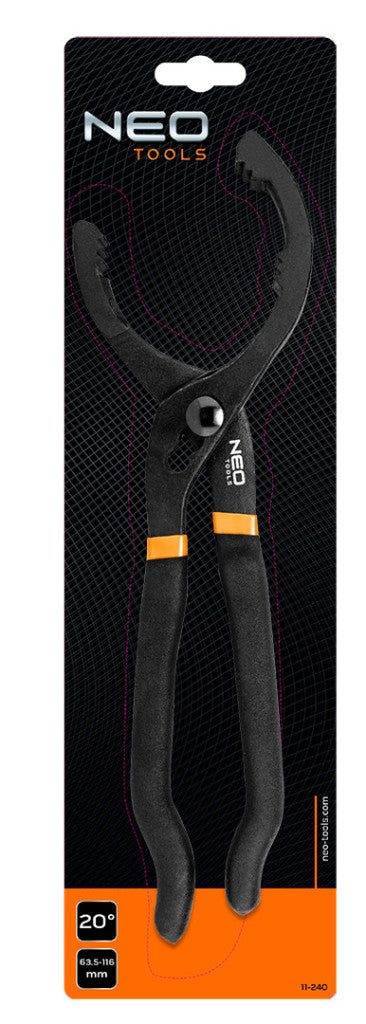 NEO TOOLS Olajszűrő leszedő fogó (20°), 63.5 - 116mm 11-240