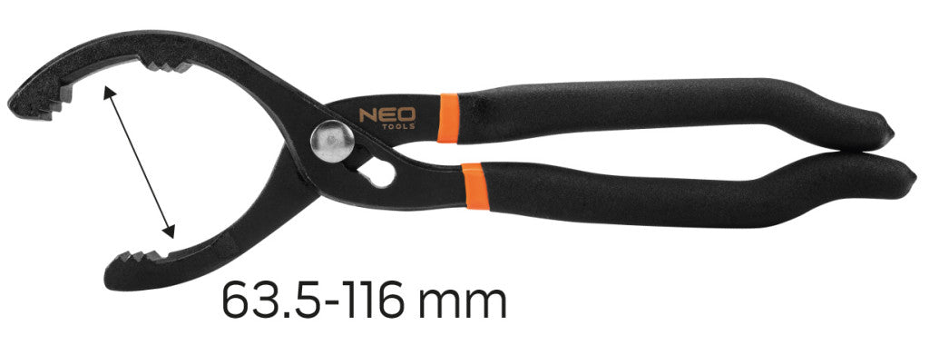 NEO TOOLS Olajszűrő leszedő fogó (20°), 63.5 - 116mm 11-240
