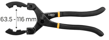 NEO TOOLS Olajszűrő leszedő fogó (30° / 60°/ 90°), 63.5 - 116mm 11-241