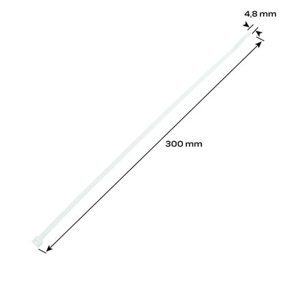 NEO TOOLS KÁBELKÖTEGELŐ, gyorskötöző, 4,8mm x 300mm, fehér, 75db 01-609