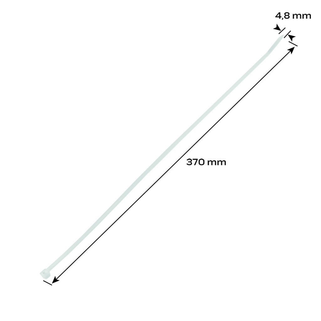 NEO TOOLS KÁBELKÖTEGELŐ, gyorskötöző, 4,8mm x 370mm, fehér, 75db 01-611