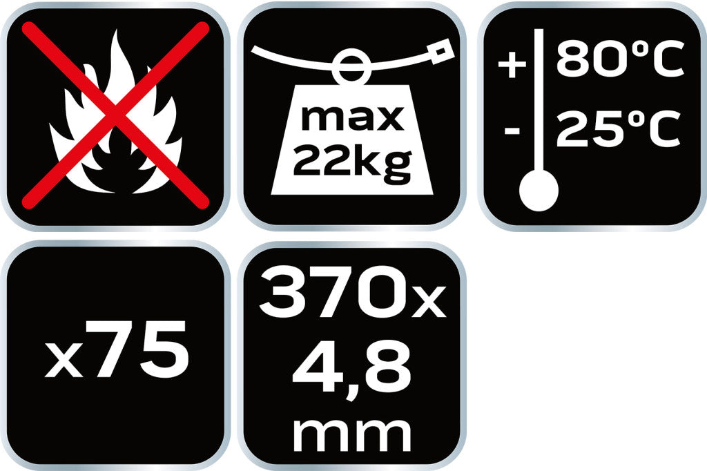NEO TOOLS KÁBELKÖTEGELŐ, gyorskötöző, 4,8mm x 370mm, fehér, 75db 01-611