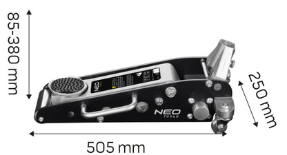 NEO TOOLS Aluminium Hidraulikus krokodilemelő, 1,25T, 85-375mm 11-730
