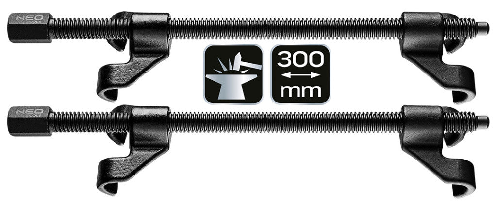 NEO TOOLS Rugóösszehúzó készlet, menetes, 30mm kovácsolt 4 körmös, 2db 11-807