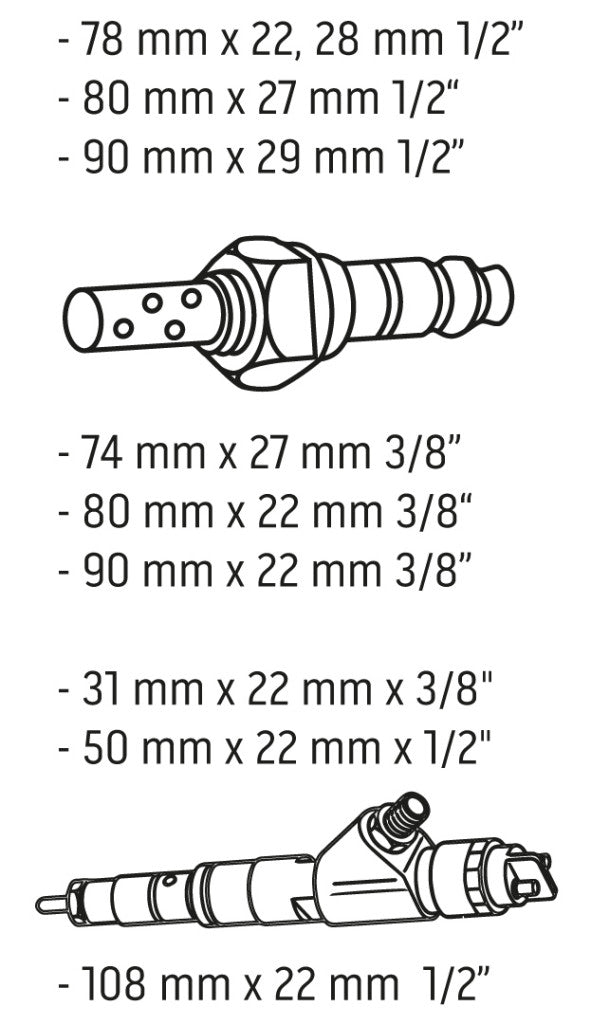 NEO TOOLS Injektor és lambdaszonda szerelő készlet, 10db 11-882