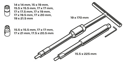 NEO TOOLS Injektoraljzat maró és tisztító készlet, 17db-os 11-885