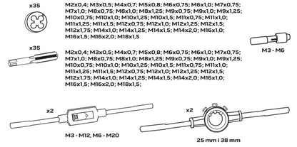 NEO TOOLS Menetkészítő készlet, 110db 11-915