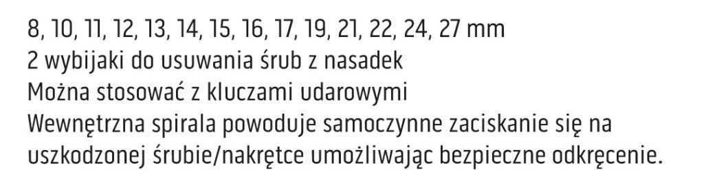 NEO TOOLS Dugókulcskészlet, sérült fejű csavarokhoz 16db 1/2”, 8, 10, 11, 12, 13, 14, 15, 16, 17, 19, 21, 22, 24, 27mm 11-920
