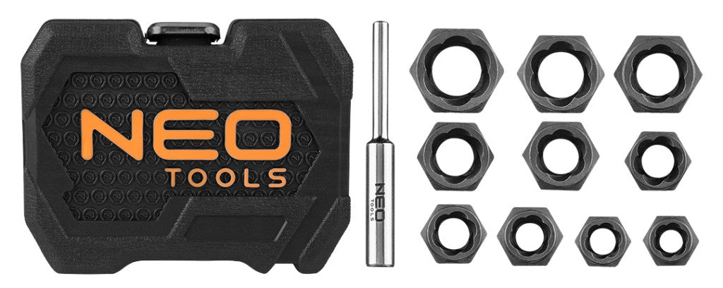 NEO TOOLS Dugókulcskészlet SÉRÜLT FEJŰ csavarokhoz, 3/8", 11db 11-922